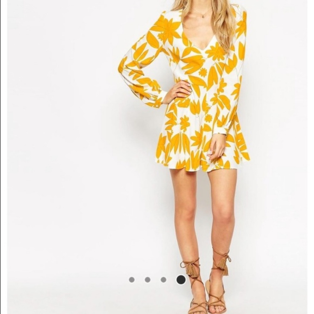 ASOS floral romper with blouson sleeves
